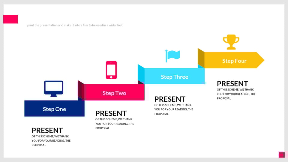 diagram showing the steps involved in business presentation powerpoint background -page 0