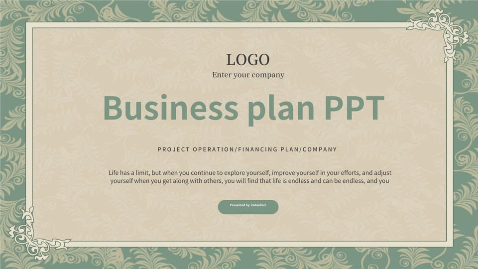 european pattern business plan Template For Google Slides And Powerpoint -page 0