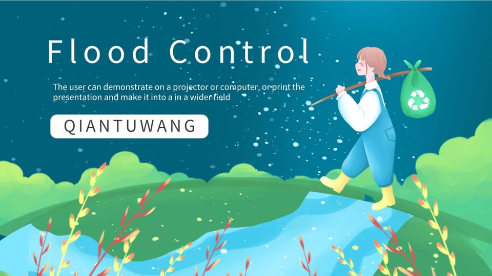 flood prevention and disaster reduction public welfare publicity Template For Google Slides And Powerpoint -page 0