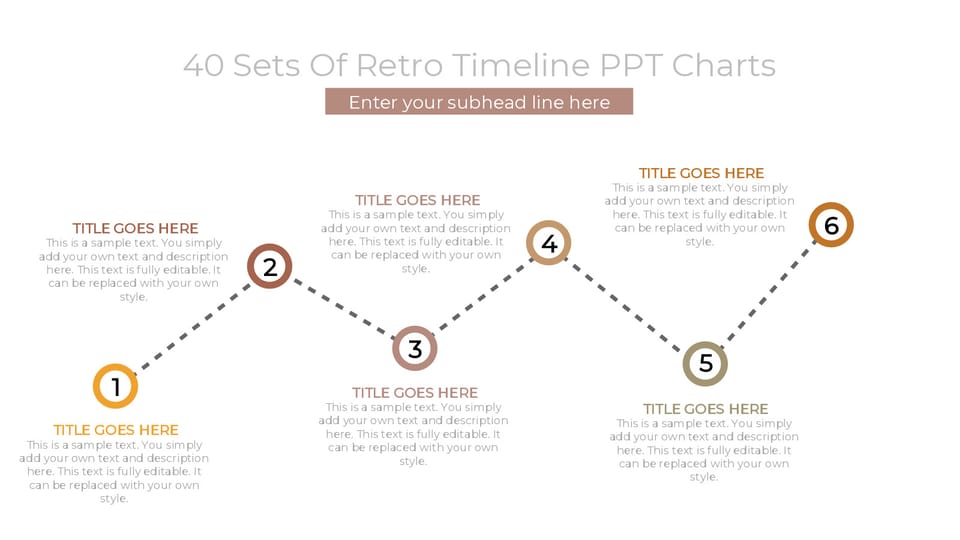 flowchart for the sets of retro timeline powerpoint background -page 0