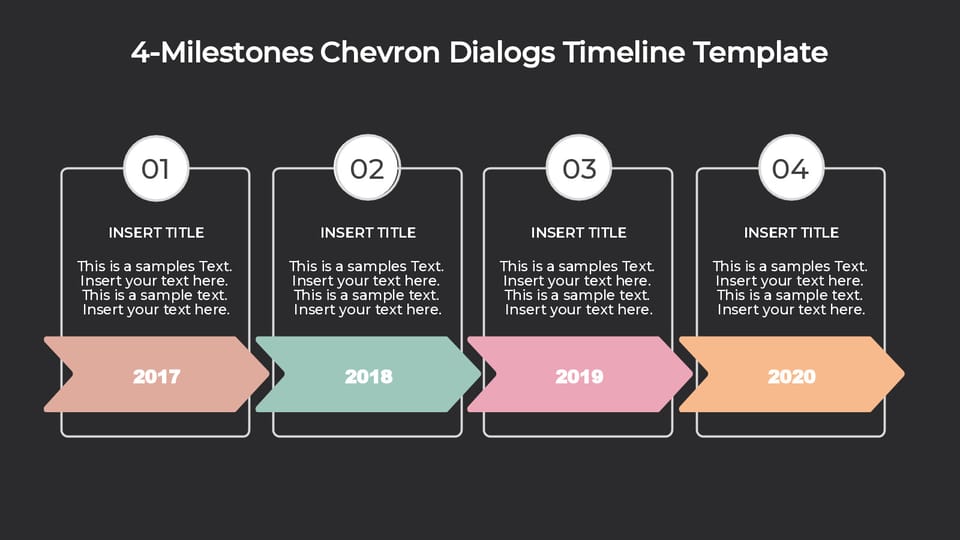 four - minute chevron dialog timeline powerpoint presentation powerpoint background -page 0