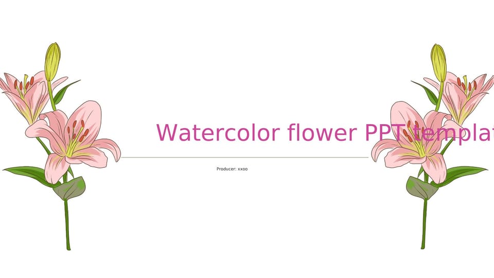 General Watercolor Flower Art Template For Google Slides And Powerpoint -page 0