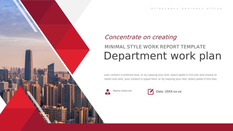 General Work Plan for the Red Department of Business Wind Template For Google Slides And Powerpoint -page 0