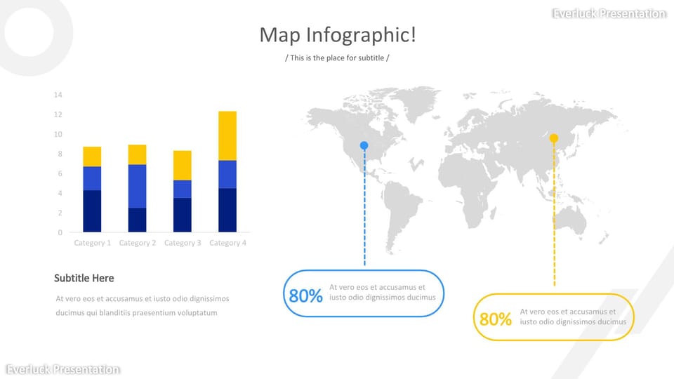 graphic of world map and bar chart powerpoint background -page 0