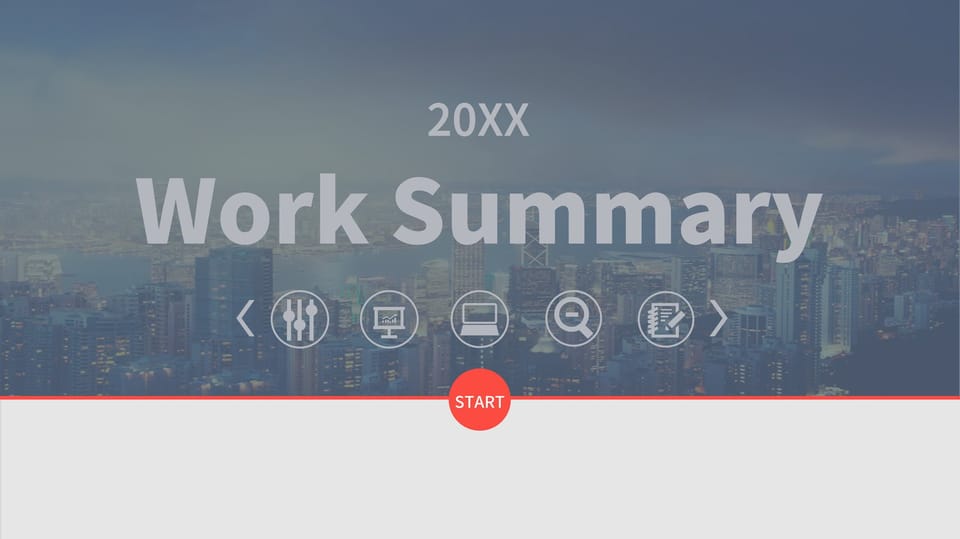 Gray concise work summary report design Template For Google Slides And Powerpoint -page 0