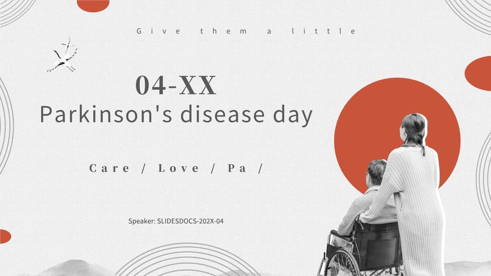 Gray simple line style World Parkinson's Day festival introduction Template For Google Slides And Powerpoint -page 0
