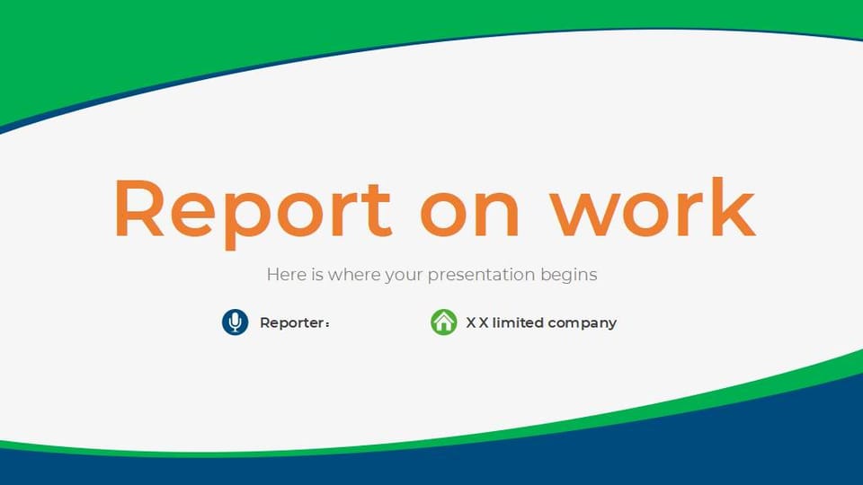 Green and concise work summary report design Template For Google Slides And Powerpoint -page 0