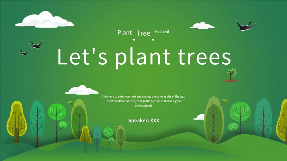Green cartoon Arbor Day Template For Google Slides And Powerpoint -page 0