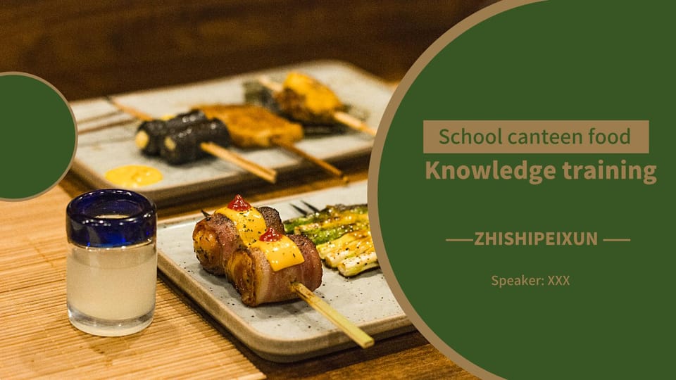 green gold school canteen food safety hygiene knowledge training Template For Google Slides And Powerpoint -page 0