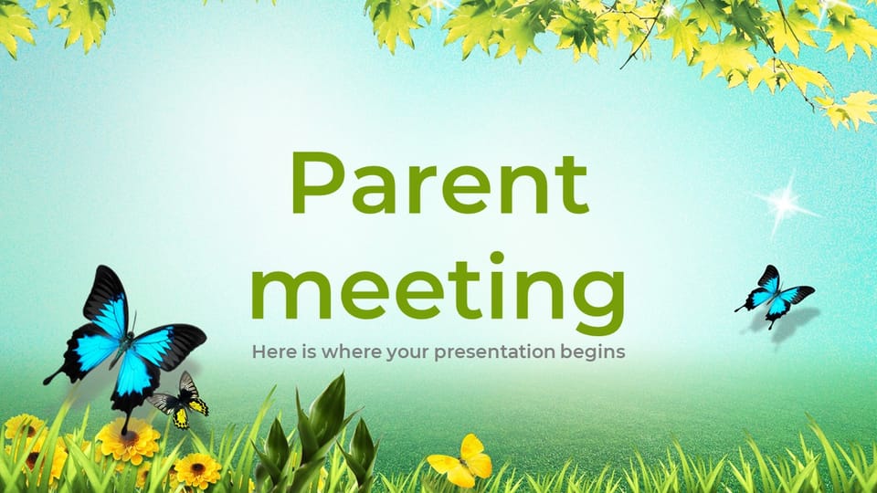 green minimalist education parent teacher mmeetings presentation Template For Google Slides And Powerpoint -page 0