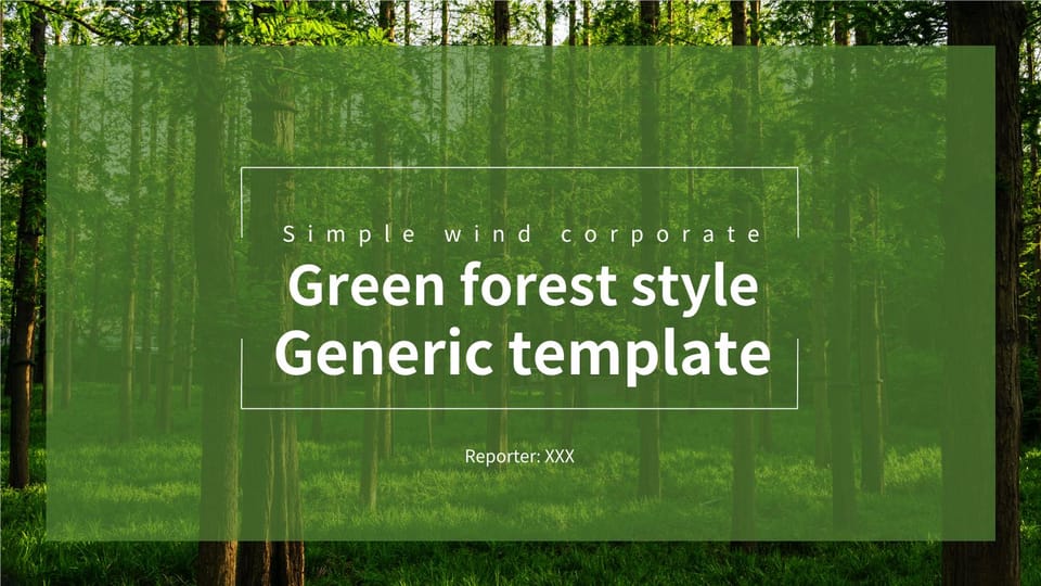 green natural simple forest general Template For Google Slides And Powerpoint -page 0