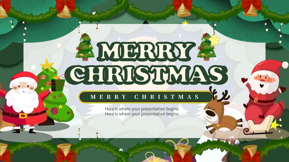 green party festival christmas Template For Google Slides And Powerpoint -page 0