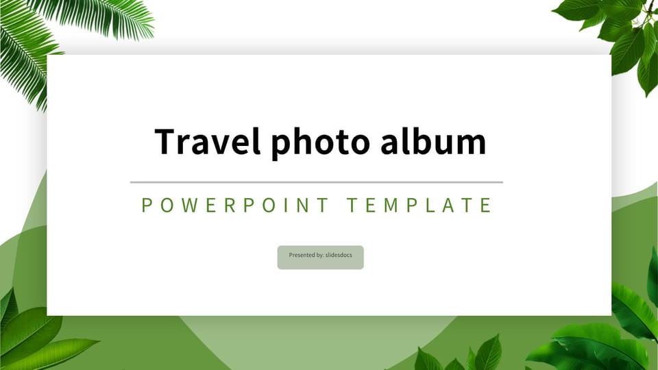 green plant fresh travel photo album Template For Google Slides And Powerpoint -page 0
