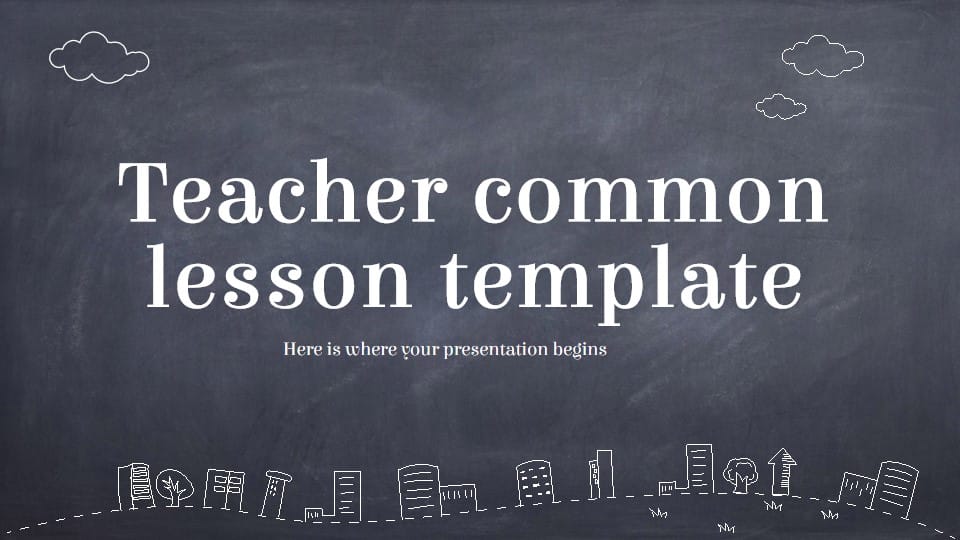 hand drawn simple blackboard education teacher Template For Google Slides And Powerpoint -page 0