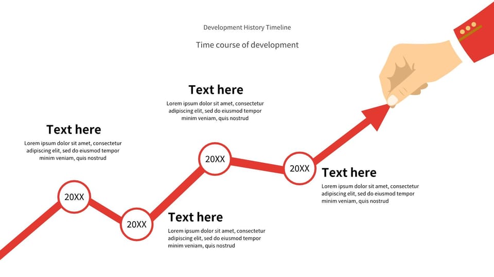 hand pointing at line graph with red arrow powerpoint background -page 0