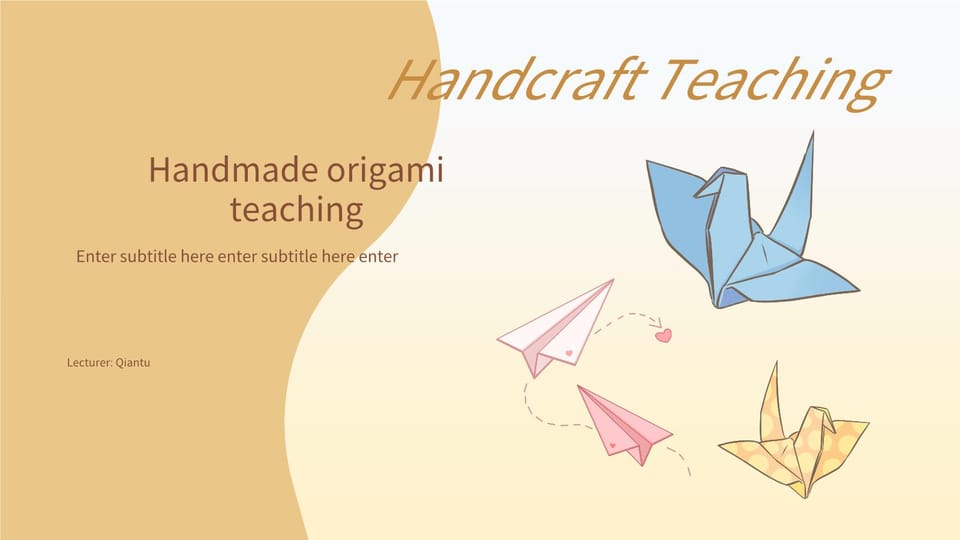 handmade origami teaching Template For Google Slides And Powerpoint -page 0