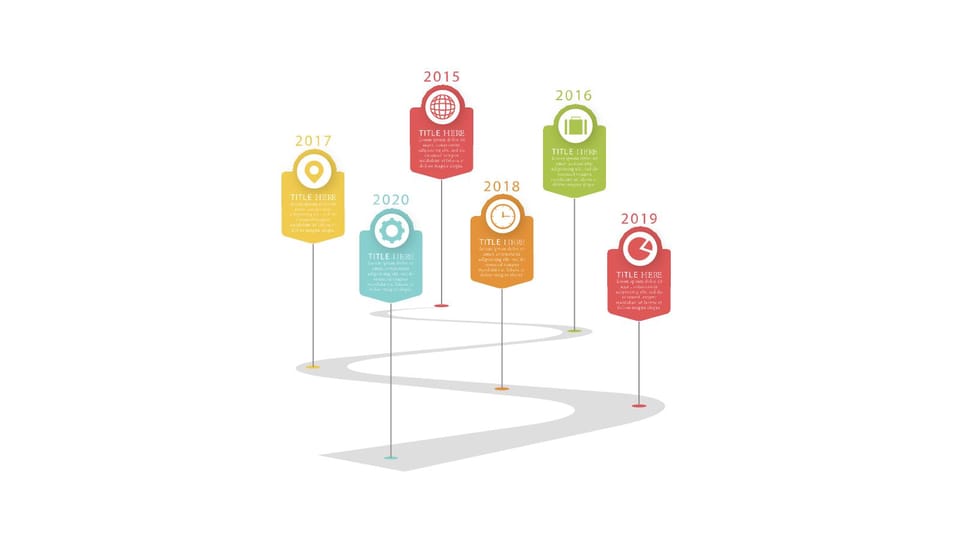 info graphic showing the stages of business journey powerpoint background -page 0