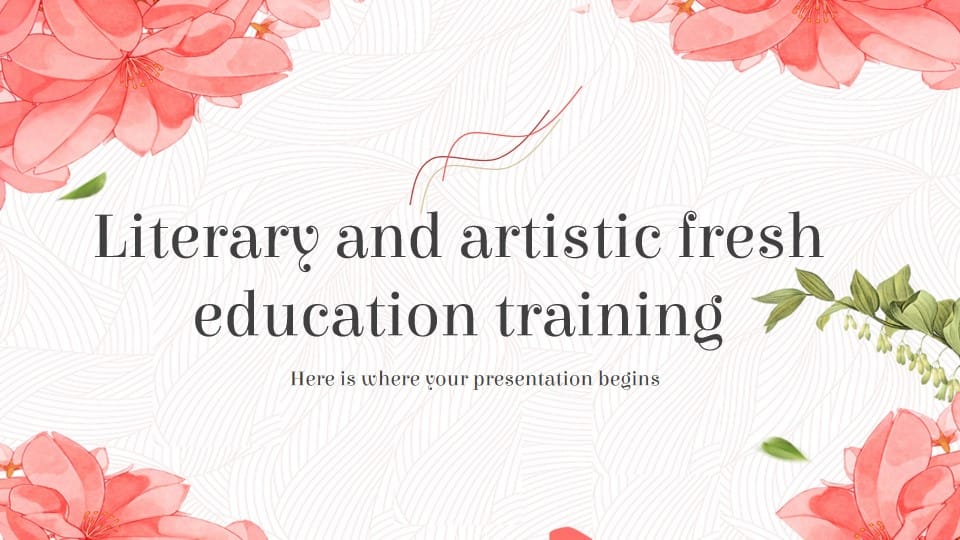 pink flowers literature and educational training Template For Google Slides And Powerpoint -page 0