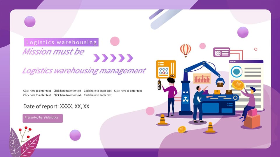 logistics and transportation industry warehouse management plan Template For Google Slides And Powerpoint -page 0