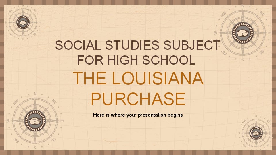 Louisiana Purchase in High School Social Studies Template For Google Slides And Powerpoint -page 0