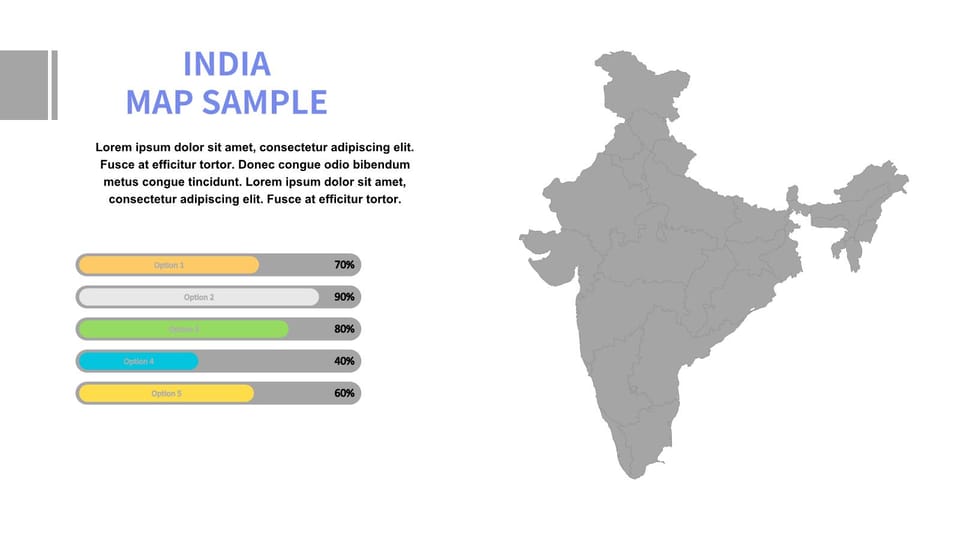 map of india with bar chart powerpoint background -page 0