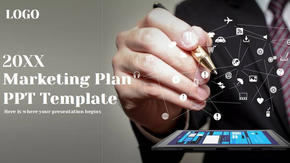 marketing plan creative summary year plan Template For Google Slides And Powerpoint -page 0