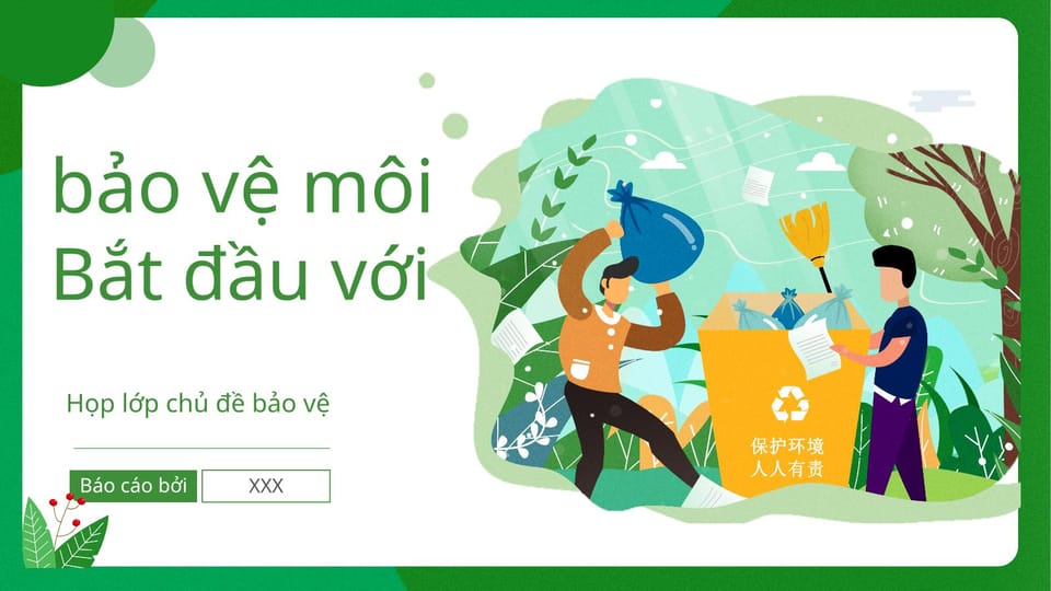 mẫu powerpoint Cuộc Họp Lớp Chủ Đề Bảo Vệ Môi Trường Bắt Đầu Từ Tôi -trang 0
