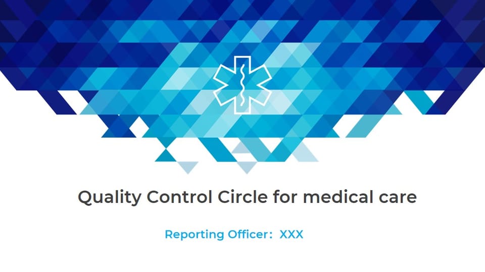Medical quality control circle blue geometric Template For Google Slides And Powerpoint -page 0