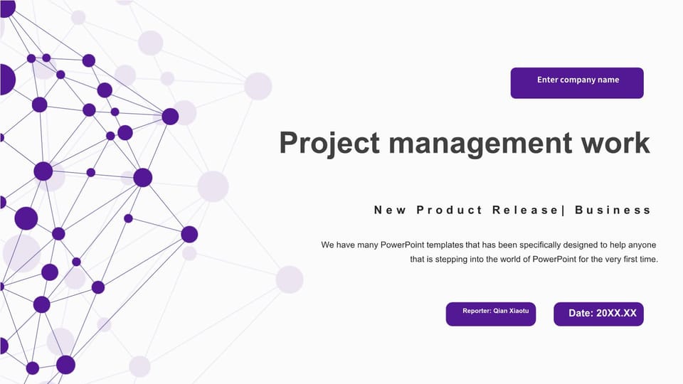 minimalist dot line geometric project management work report Template For Google Slides And Powerpoint -page 0