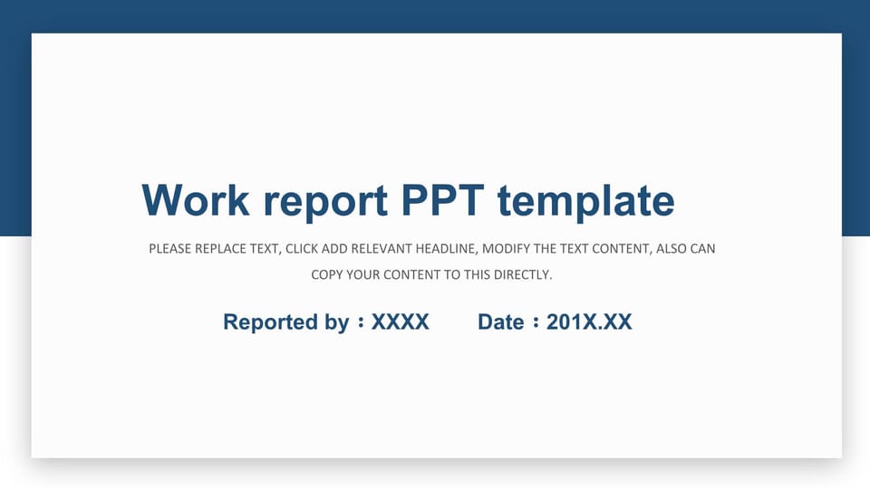 Minimalist minimalist blue business report summary Template For Google Slides And Powerpoint -page 0