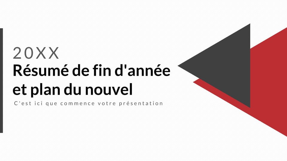 Présentation Présentation Du Plan De Fin D'année Rouge Et Noir Exemple Powerpoint -page 0