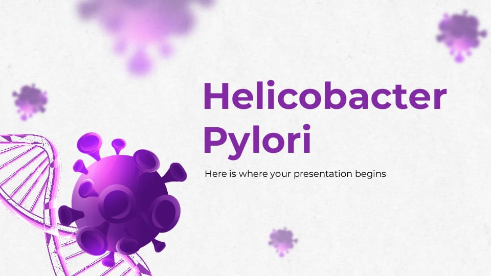 Modern Presentation on Helicobacter Pylori in a Simple Purple PowerPoint Template For Google Slides And Powerpoint -page 0