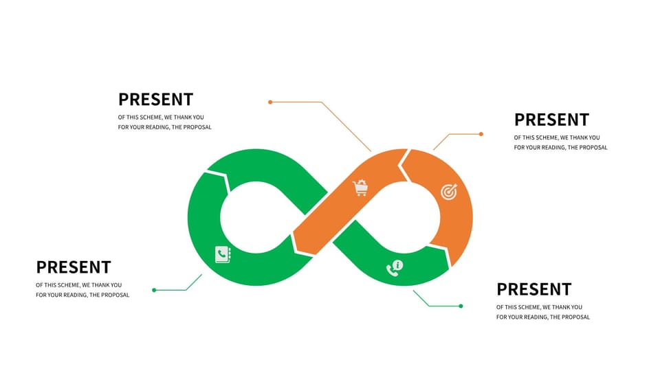 orange and green logo with arrows powerpoint background