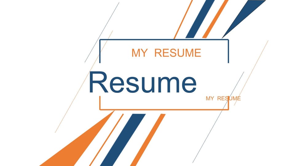 orange blue minimalist personal resume Template For Google Slides And Powerpoint -page 0