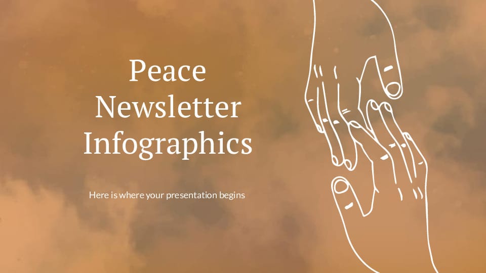 Orange Infographics for Peace Newsletter Template For Google Slides And Powerpoint -page 0