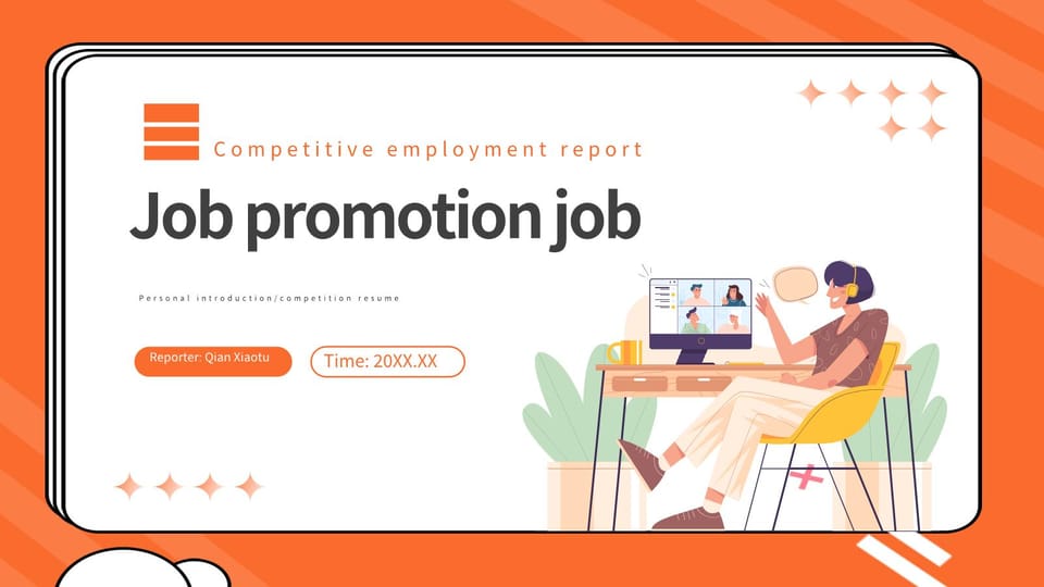 orange simple rank promotion job debriefing report Template For Google Slides And Powerpoint -page 0