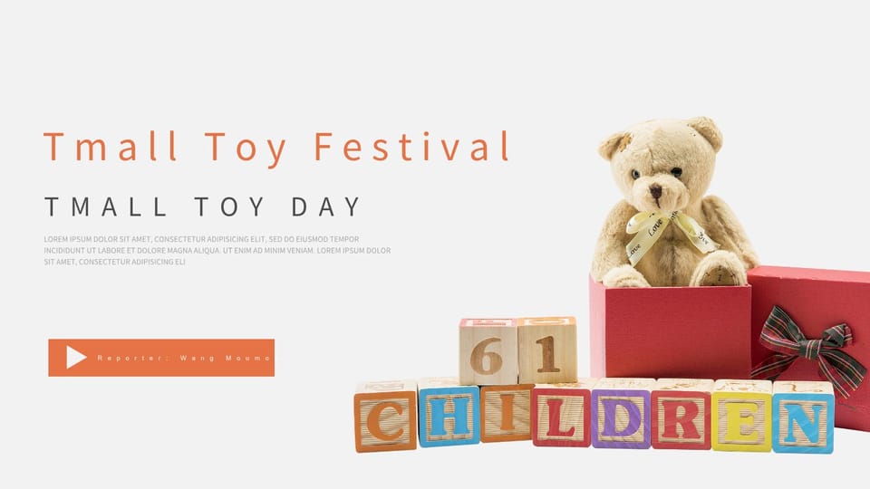 orange tmall toy festival event planning Template For Google Slides And Powerpoint -page 0
