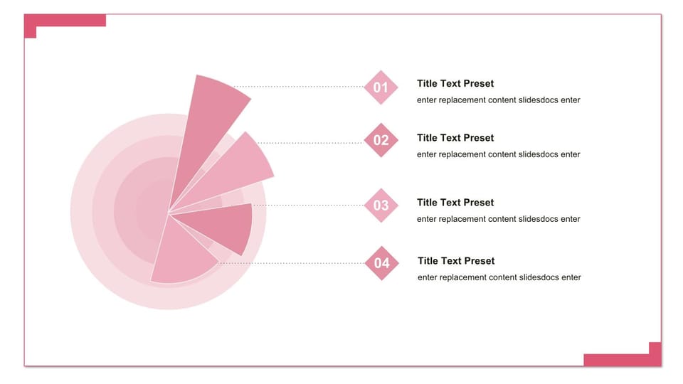 pie chart diagram with pink background and white border powerpoint background -page 0