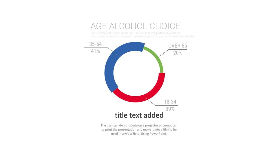 pie chart showing the percentage of alcohol available powerpoint background -page 0