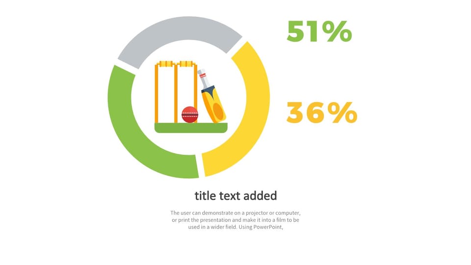 pie chart showing the percentage of people playing cricket powerpoint background -page 0