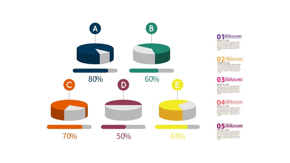 pie chart showing the percentages of different types of pies powerpoint background -page 0