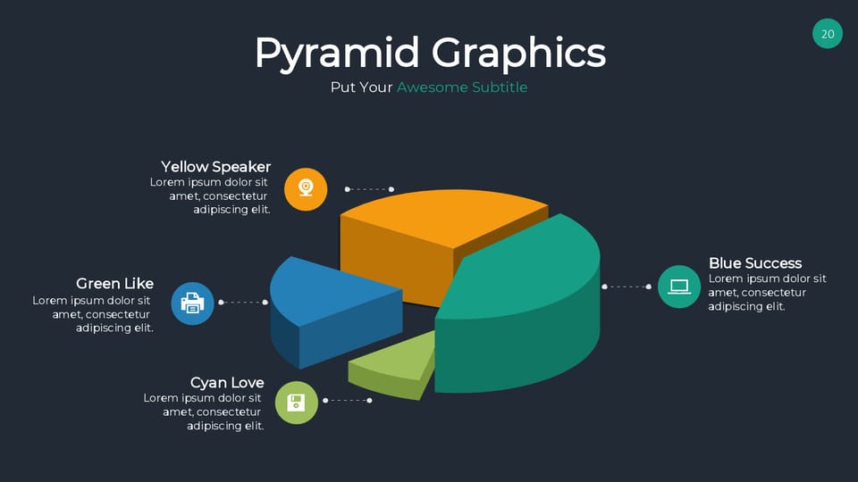 pie chart with the words pyramid graphics on it powerpoint background -page 0