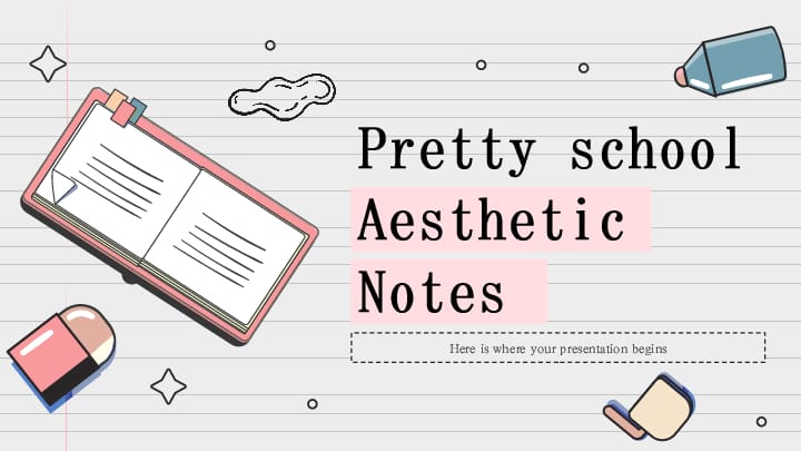 pink aesthetic notes powerpoint for school Template For Google Slides And Powerpoint -page 0