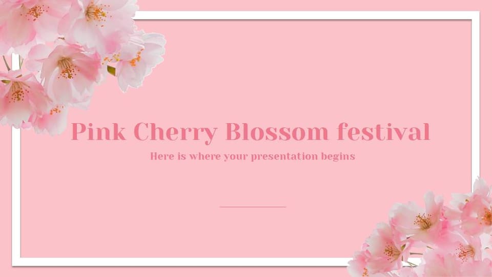 pink creative cherry blossom festival Template For Google Slides And Powerpoint -page 0