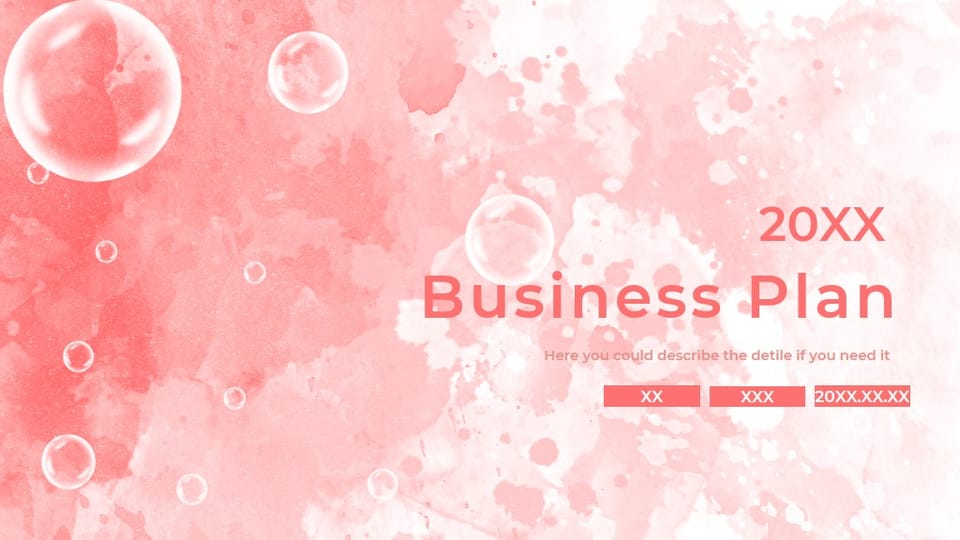 Pink creative project department business plan Template For Google Slides And Powerpoint -page 0