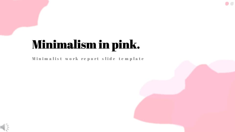 pink minimalist creative work report Template For Google Slides And Powerpoint -page 0
