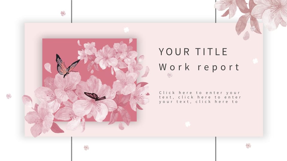Pink small fresh work report Template For Google Slides And Powerpoint -page 0