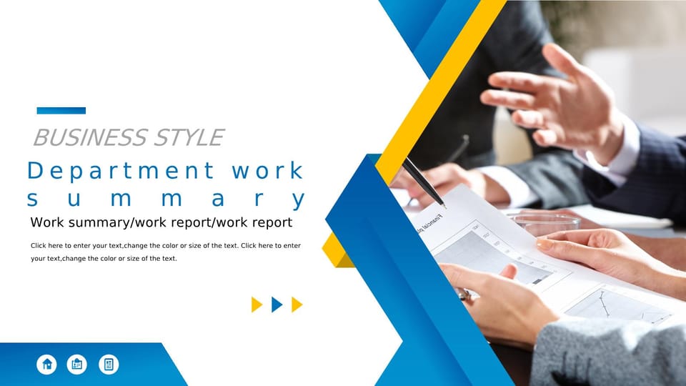 Plan Summary for Yellow and Blue Work Template For Google Slides And Powerpoint -page 0