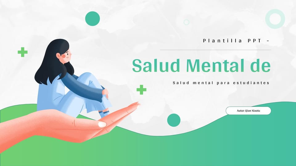 Verde Saludable Fresco Estudiantes Universitarios Salud Mental plantilla powerpoint -página 0