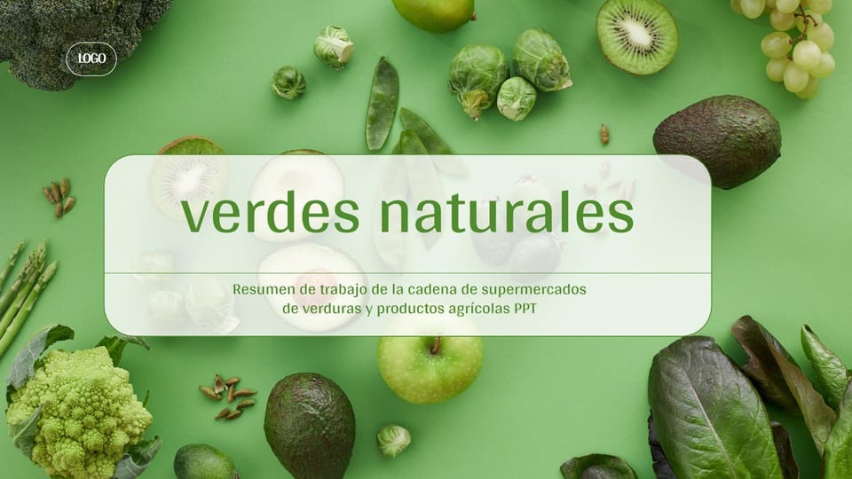 Verduras Agrícolas Naturales Verdes En Cadena De Supermercados plantilla powerpoint -página 0